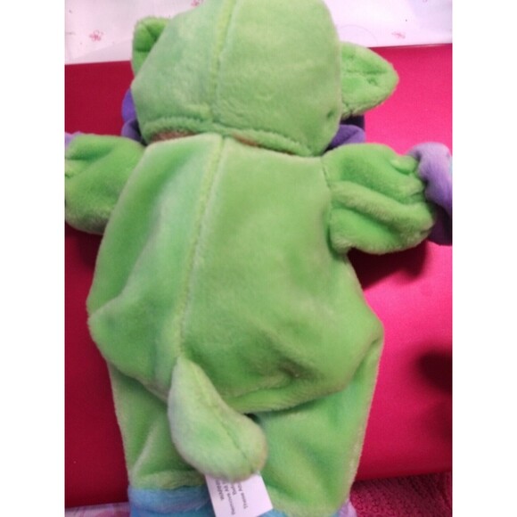 Vintage G.A.C. 1998 Plush Teddy Bear in Spring Purple and Green Flower Costume - Picture 3 of 5